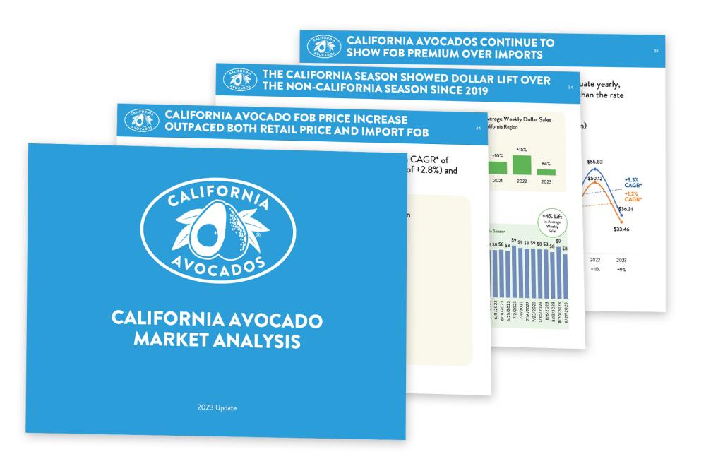 Slides from the California Avocado Market Analysis Report.