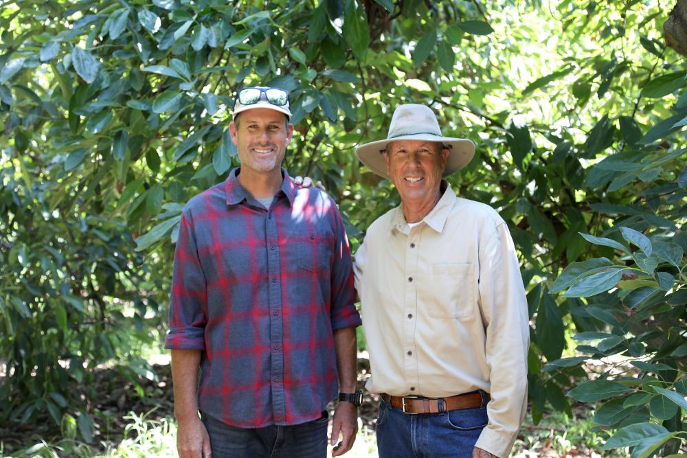 Andy Lyall (l) and Warren Lyall (r ) on their family farm.