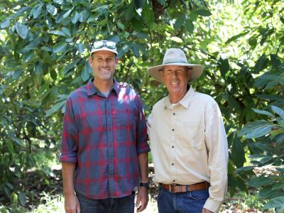 Andy Lyall (l) and Warren Lyall (r ) on their family farm.