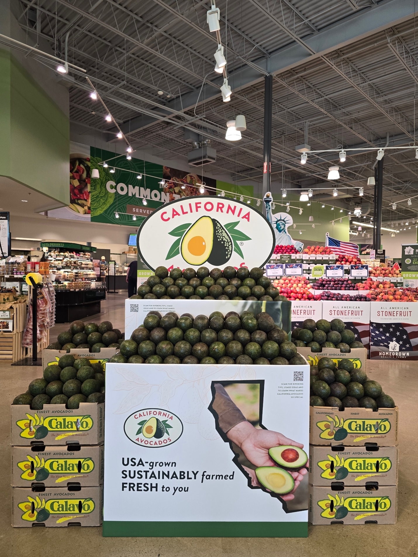 Fresh Market display of CA avocados