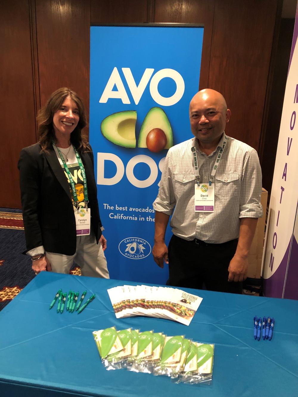 Carolyn Becker and Dave Cruz at the Organic Produce Summit.