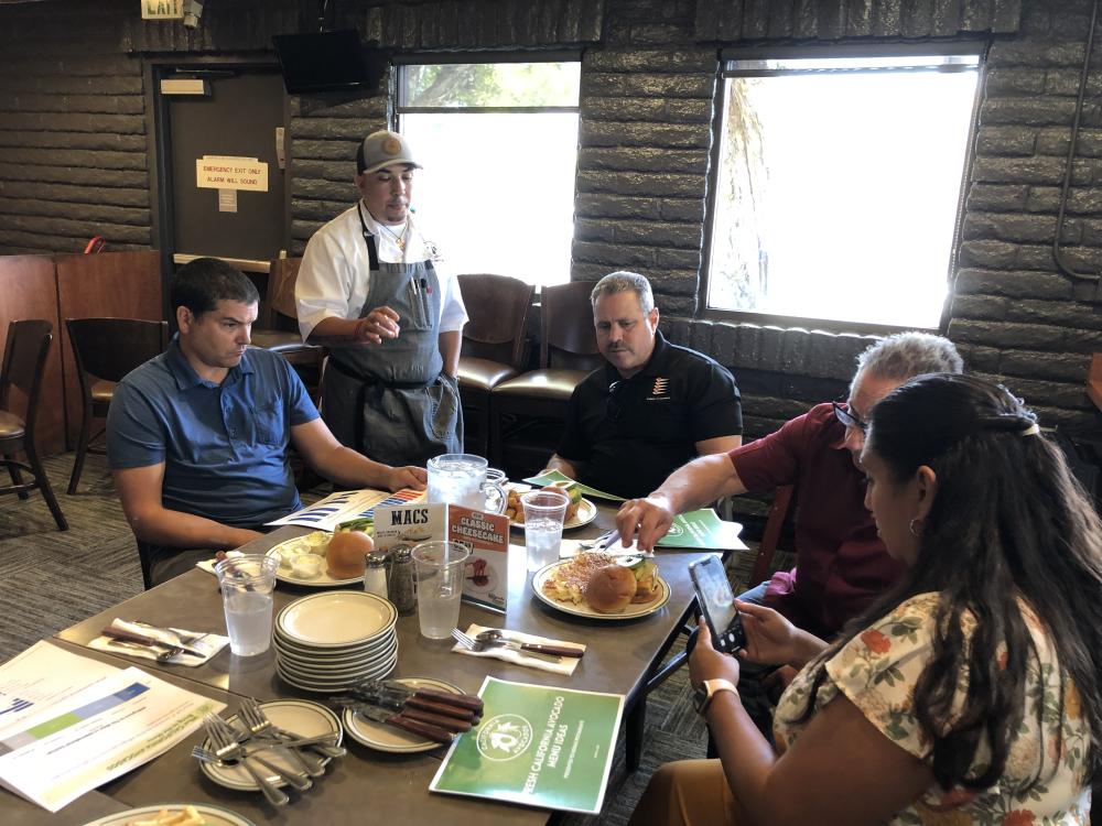 Chef Hernandez discusses flavor builds and the value of California avocados with the NORMS restaurant executive team.