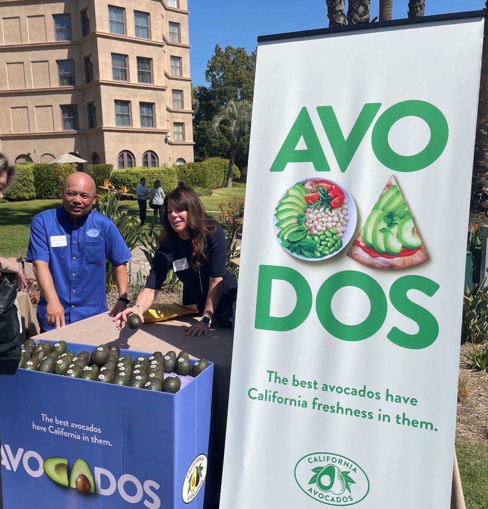 CAC’s David Cruz and Carolyn Becker engaged with attendees who stopped by the key sponsor area to ask questions about California avocados.