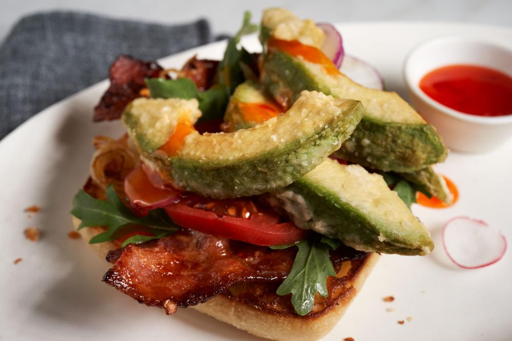 Chef E Dubble’s Fried Avocado Toast with Carmelized Bacon and Arugula was one of three avocado toast recipes created this year.