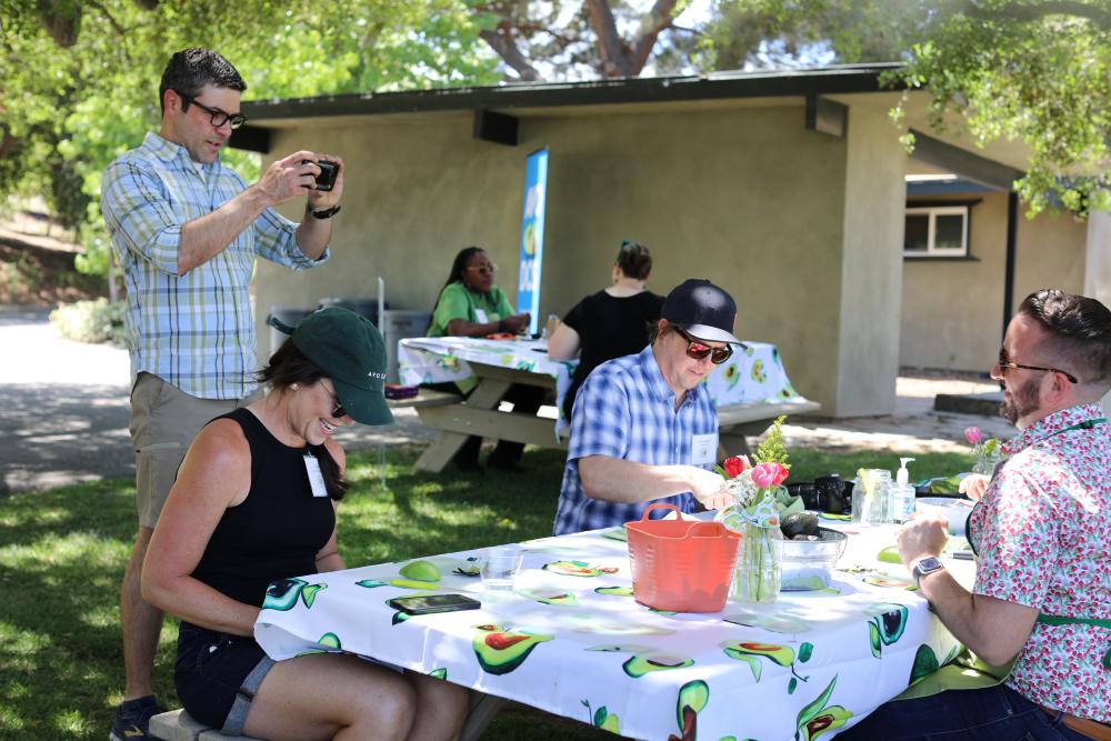 Grove Open House attendees learned about avocado varieties and how to make a California avocado rose.