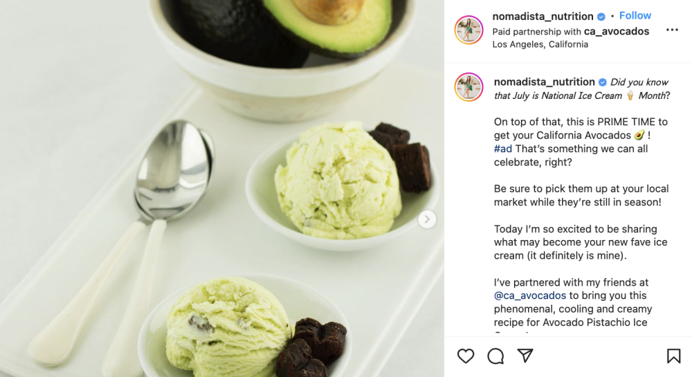 Mascha Davis’ California Avocado Pistachio Ice Cream is a refreshing alternative for hot summer days and nights.