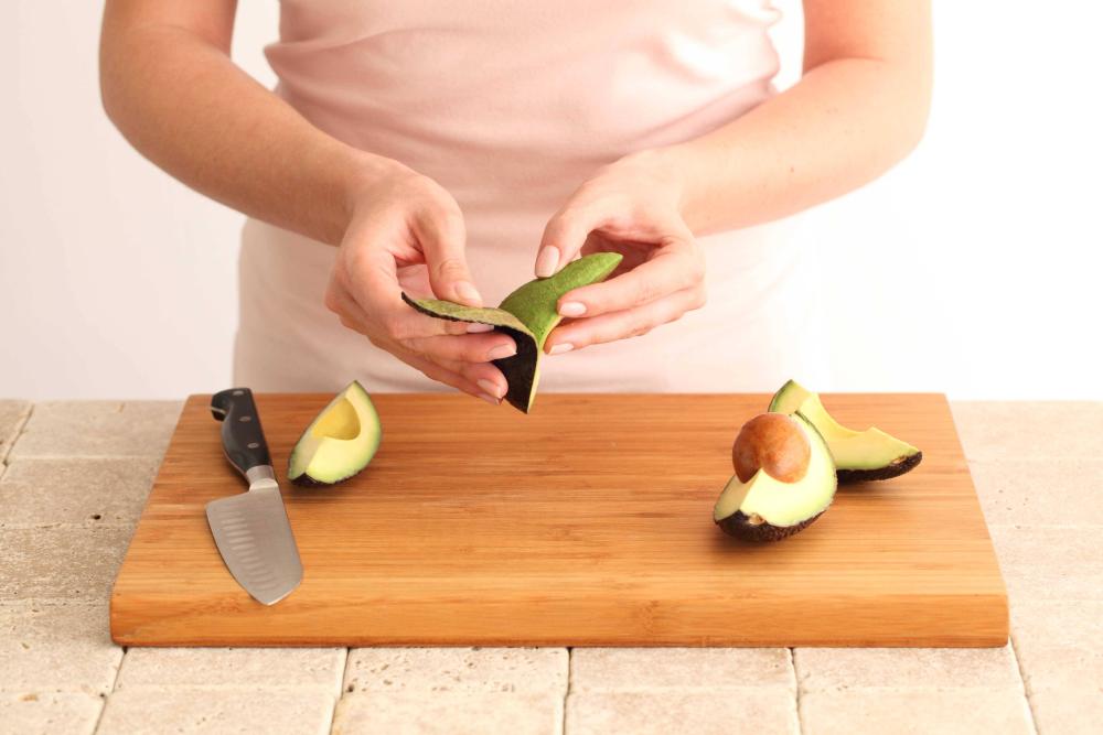 Press materials noted that the greatest concentration of beneficial carotenoids is in the dark green fruit of California avocados closest to the peel.