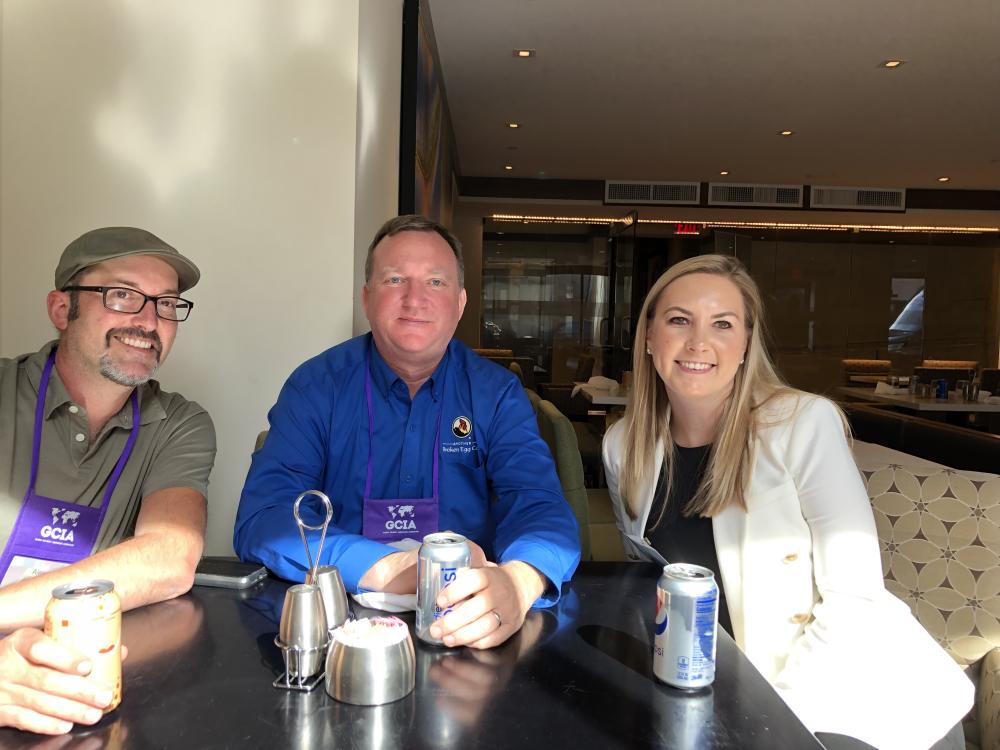 CAC foodservice team member Alexi Rudolf with Jason Knoll of Another Broken Egg and Kelly Dykhuizen of Datassential.