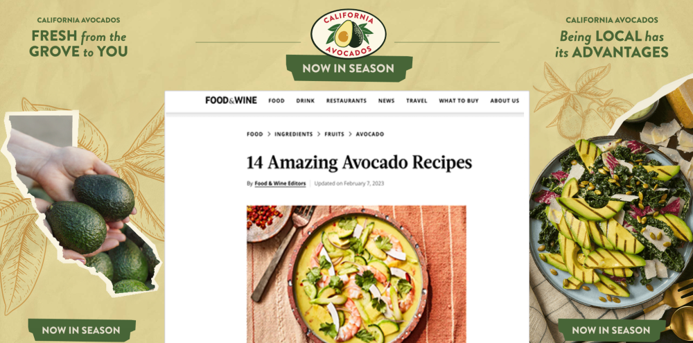 This full browser display ad surrounds relevant and engaging consumer recipe content.