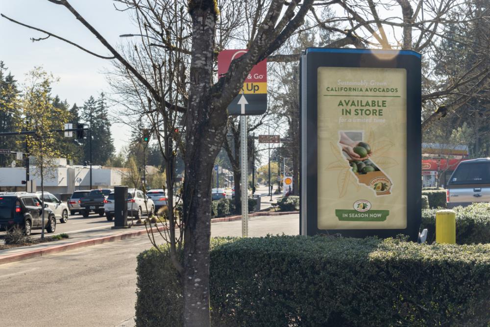 Live electric vehicle charging station ad placements at retailers