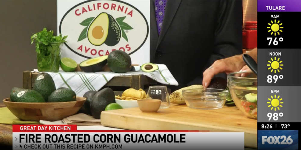 Fresno TV devoted more than 5 minutes to California avocados with local food stylist Patty Mastracco celebrating the season by preparing multiple avocado-centric recipes.