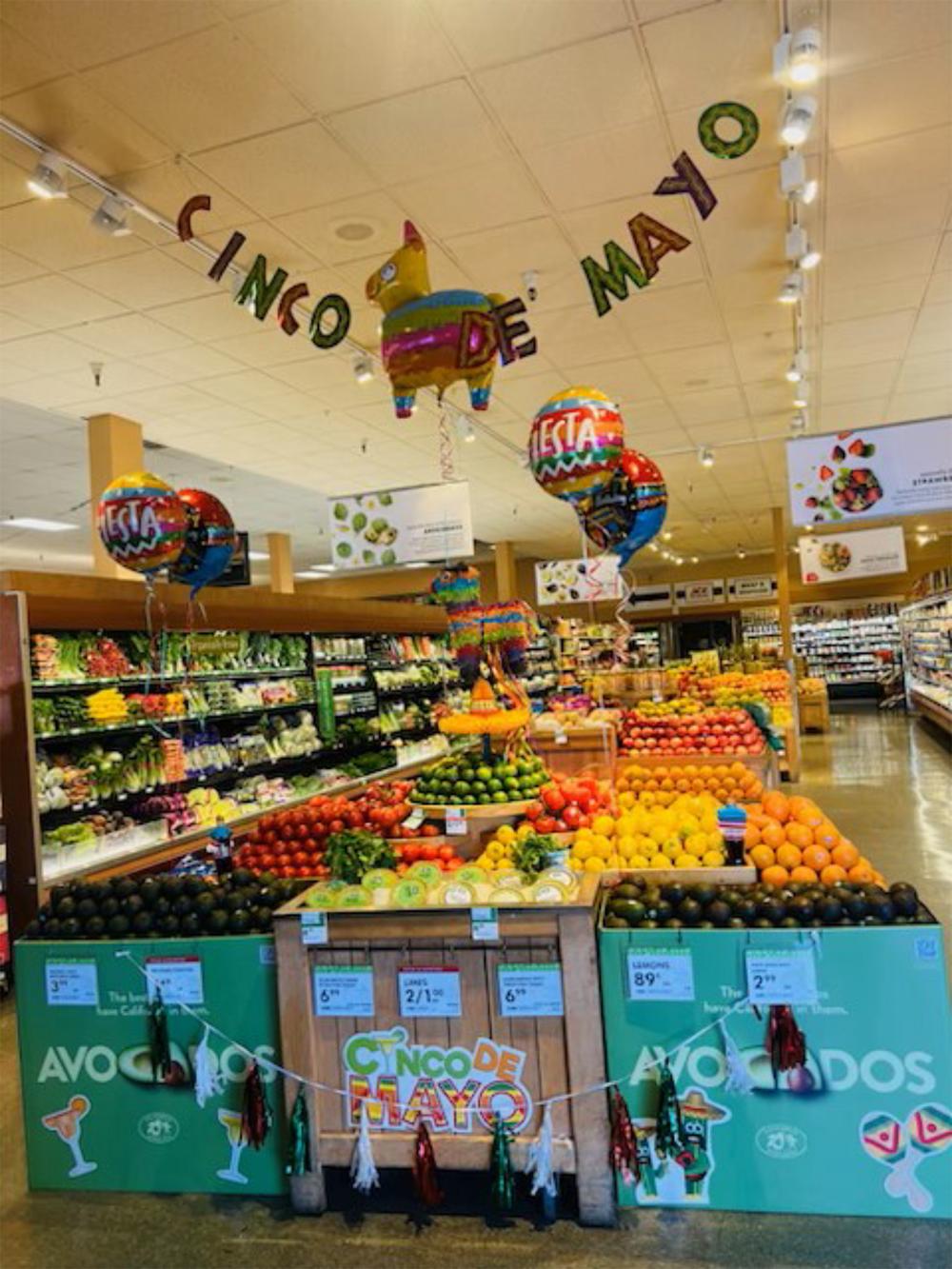 California avocado-branded bins were incorporated into this Cinco de Mayo display at Mollie Stone’s.