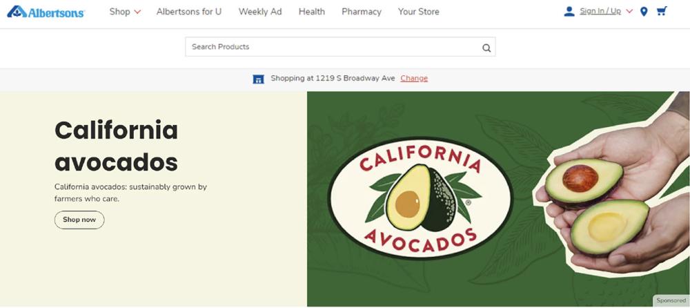 Albertsons online CA avocado promotion