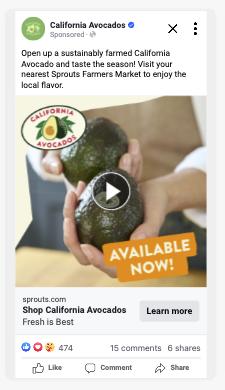 Sprouts CA avocado social post