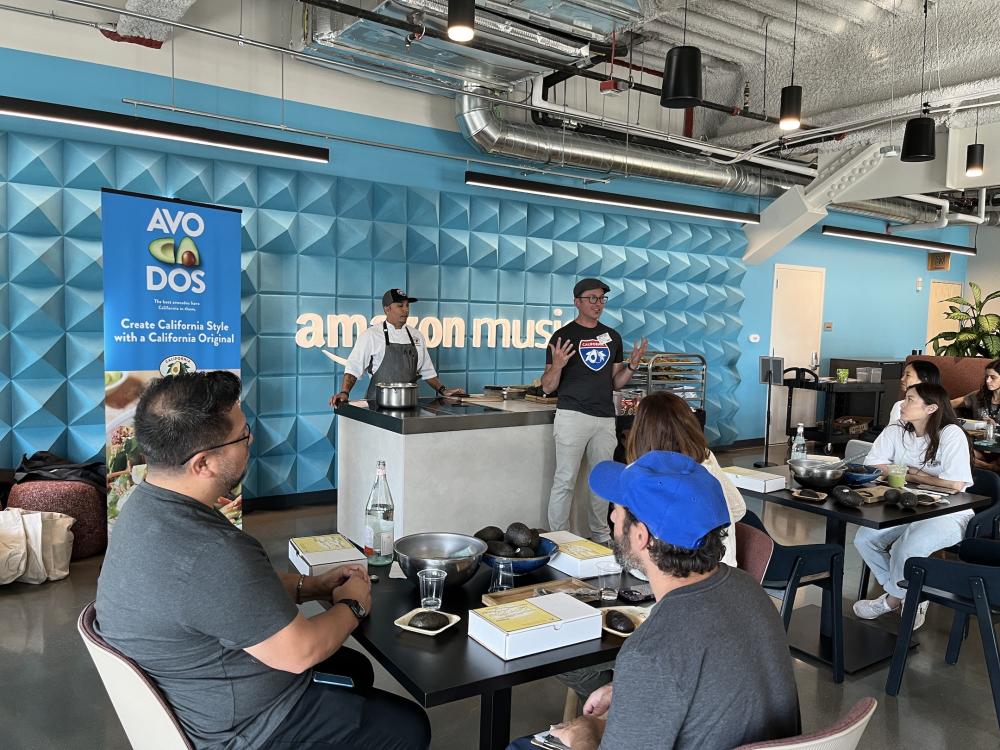 The Commission hosted a cooking demo at the Amazon Culver City campus with young, affluent employees who do not always cook at home.