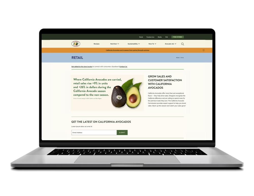 CAC’s retail webpage aligns with the trade advertising messaging.