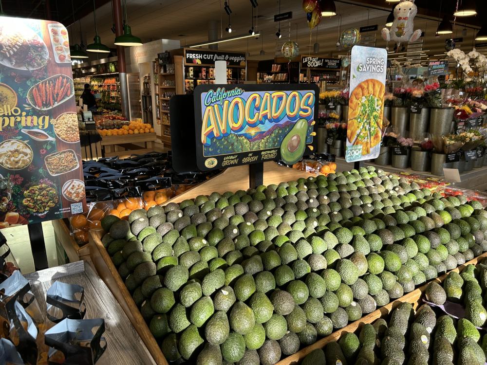 The influencers captured photos and videos of attractive California avocado displays and signage in the produce department