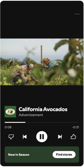 Late season audio ads for CA avocados