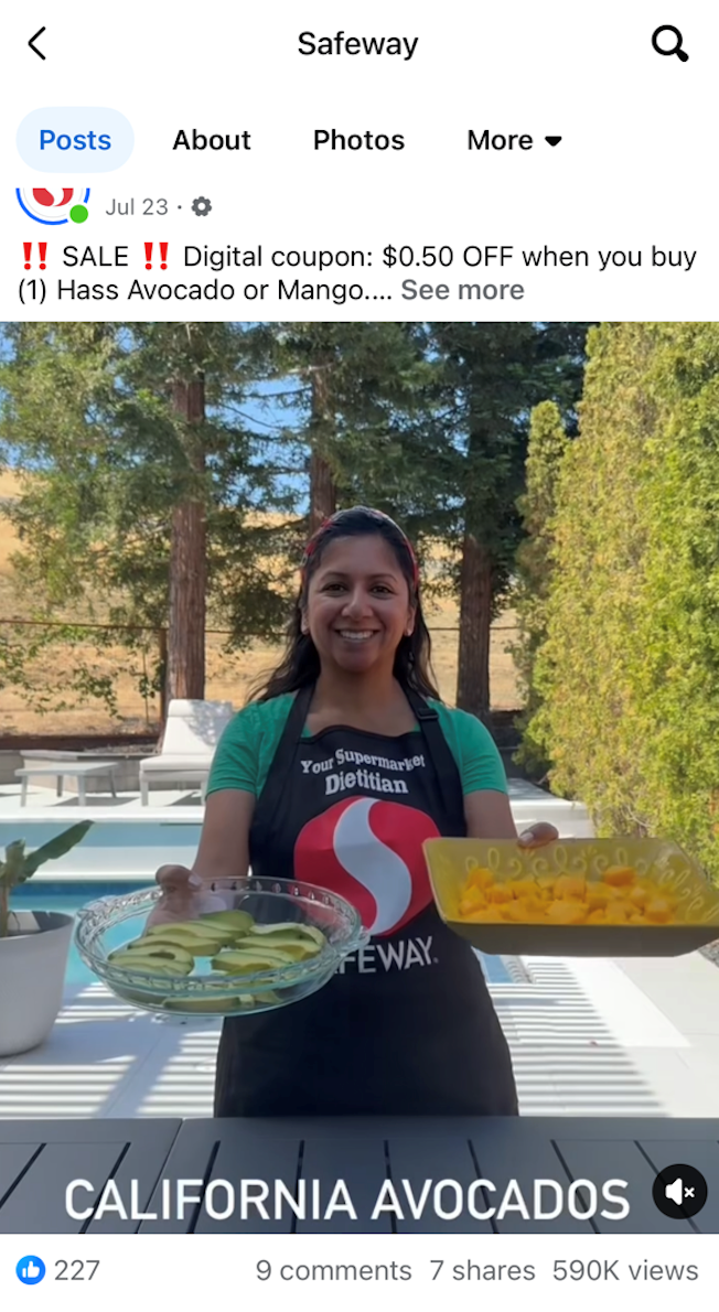 Safeway Dietitian CA avocado promotion
