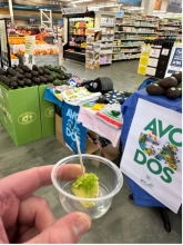 Shoppers sampled fresh California avocados in the store and had the opportunity to speak with local growers about their sustainable farming practices.