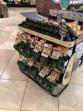 Specialty racks in a Northern California Raley’s location sell both bulk and bagged California avocados.