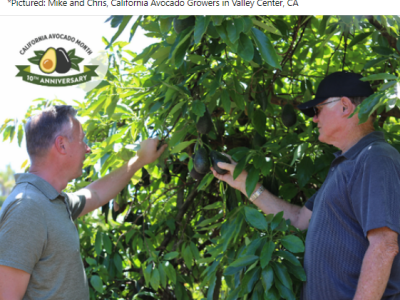 Albertsons/Vons/Pavilions celebrated California Avocado Month with a post showcasing California avocado growers Mike Sanders and Chris Ambuul at the Grove Open House event.