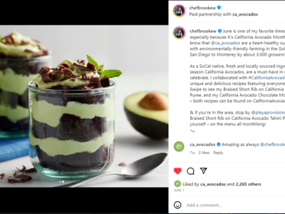 Chef Brooke Williamson shared her California avocado recipes with fans on her social media channels.