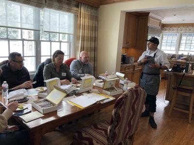 Chef Jason Hernandez walks the IHOP team through the California avocado flavor pairing exercise.