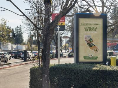 Live electric vehicle charging station ad placements at retailers