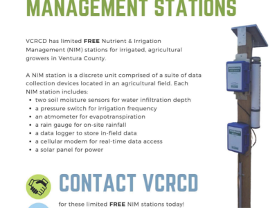 The Ventura County Resource Conservation District has a limited number of free Nutrient and Irrigation Management Stations available. 