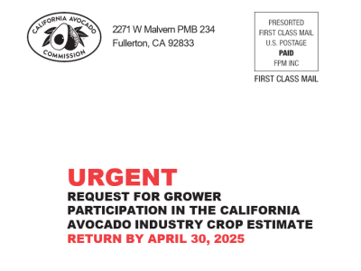 Image of envelope used to mail crop surveys